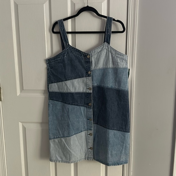 NWT Gap Petite Denim Patchwork Dress - Picture 1 of 5
